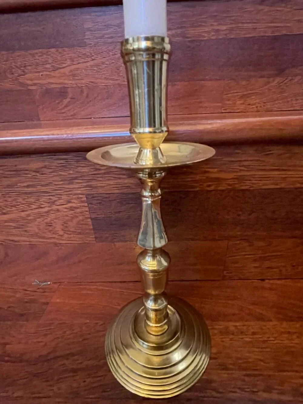 VTG Bombay Co Brass Candlestick Holder Approx 9.5” Felt Bottom Base Incl Candle